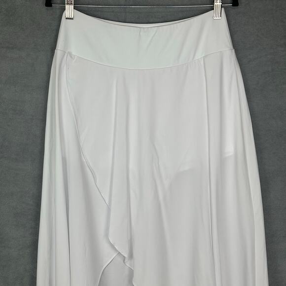Halara Skirt Womens Medium White Breezeful High Low Ruffle Flowy Quick Dry Maxi - Picture 3 of 14